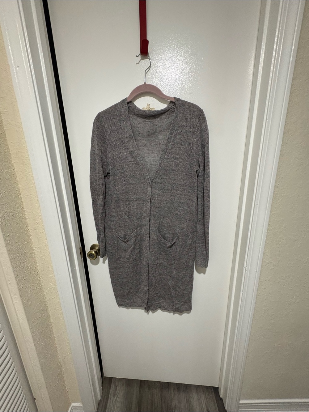 Eileen Fisher Long Open-Front Cardigan - Heather Gray
